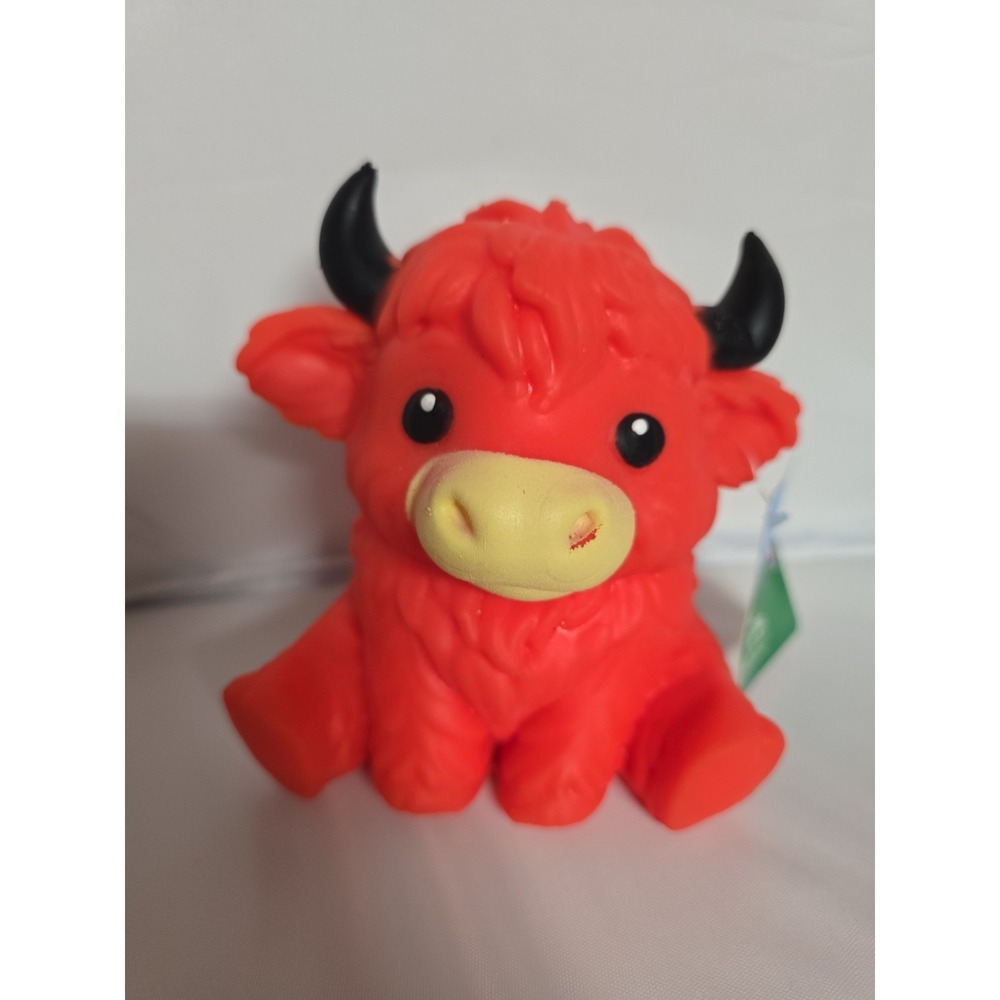 Squeeezy NEW Mini Highland Cow Squishy in Orange Rare Viral TikTok🔥 New w Tags